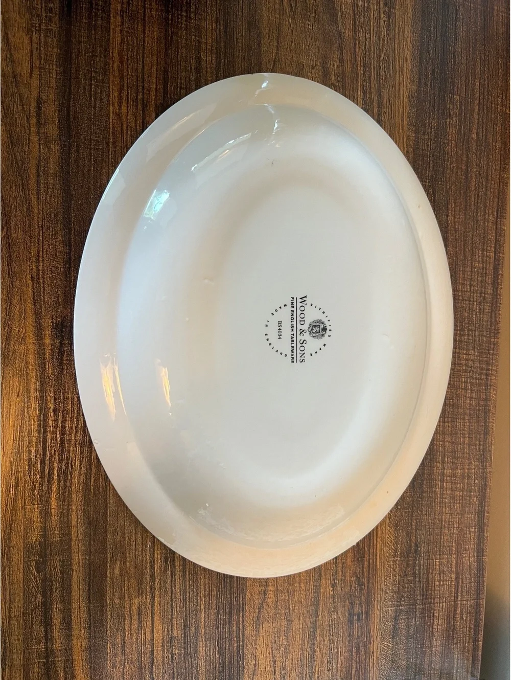 Vintage Wood & Sons English Pink and ivory platter 9x12